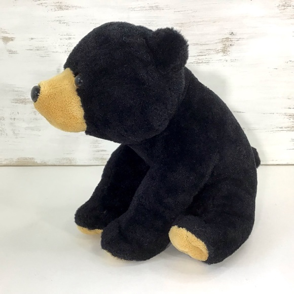 Anico Black Bear Plush 12” Stuffed Animal Toy Realistic Cuddly Soft Shimmery Fur - Picture 3 of 9